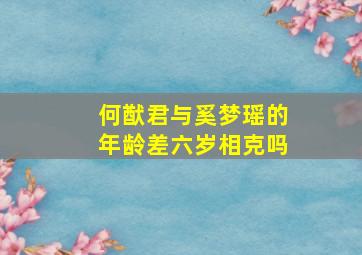 何猷君与奚梦瑶的年龄差六岁相克吗