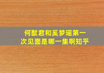 何猷君和奚梦瑶第一次见面是哪一集啊知乎