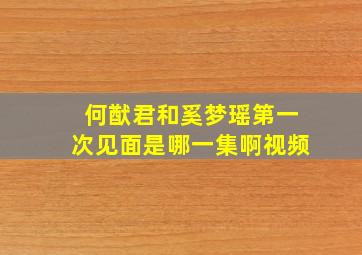 何猷君和奚梦瑶第一次见面是哪一集啊视频