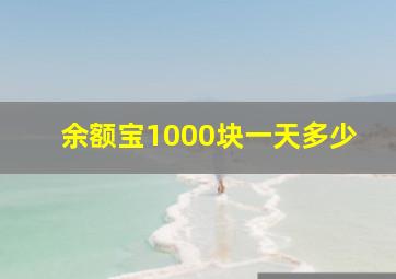 余额宝1000块一天多少