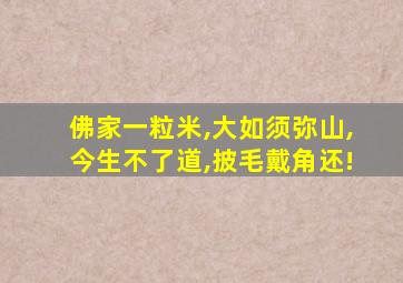 佛家一粒米,大如须弥山,今生不了道,披毛戴角还!