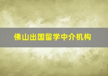 佛山出国留学中介机构