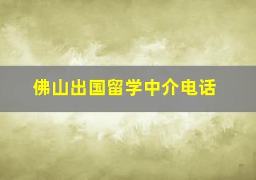 佛山出国留学中介电话