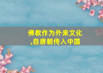 佛教作为外来文化,自唐朝传入中国