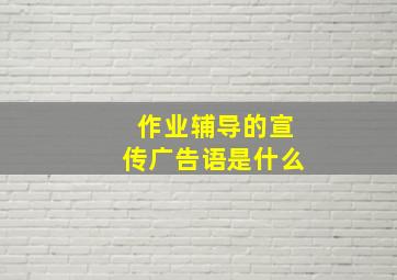 作业辅导的宣传广告语是什么