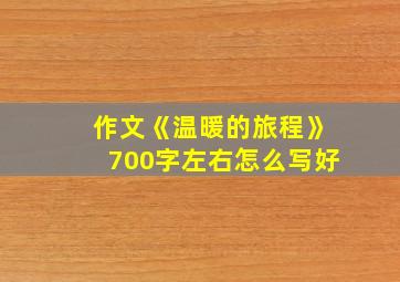 作文《温暖的旅程》700字左右怎么写好