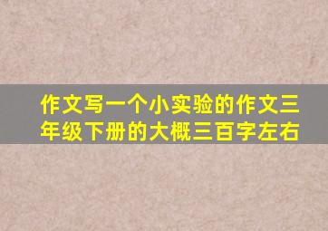 作文写一个小实验的作文三年级下册的大概三百字左右