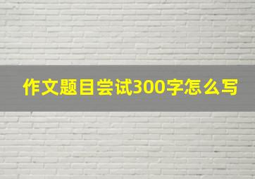 作文题目尝试300字怎么写