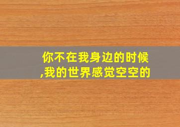 你不在我身边的时候,我的世界感觉空空的