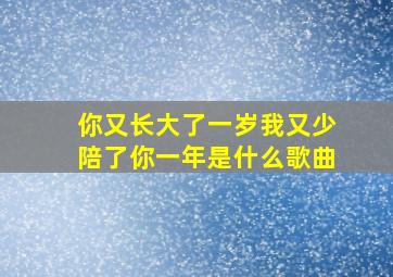 你又长大了一岁我又少陪了你一年是什么歌曲