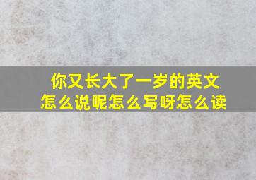 你又长大了一岁的英文怎么说呢怎么写呀怎么读