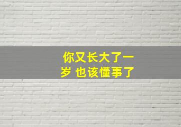 你又长大了一岁 也该懂事了