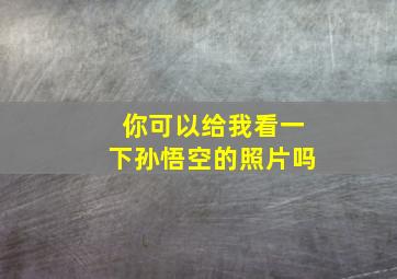 你可以给我看一下孙悟空的照片吗