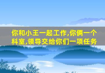 你和小王一起工作,你俩一个科室,领导交给你们一项任务