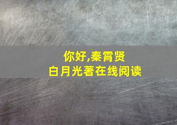 你好,秦霄贤 白月光著在线阅读