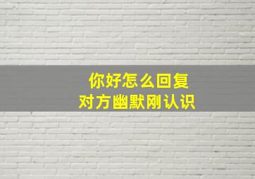 你好怎么回复对方幽默刚认识