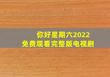 你好星期六2022免费观看完整版电视剧