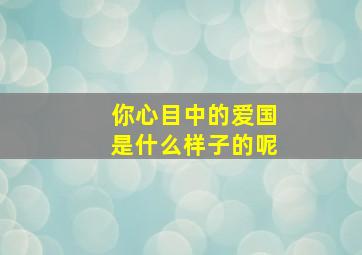 你心目中的爱国是什么样子的呢