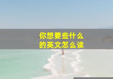 你想要些什么的英文怎么读