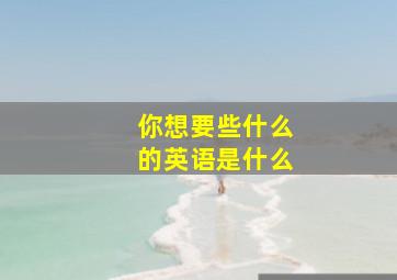 你想要些什么的英语是什么