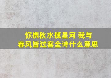 你携秋水揽星河 我与春风皆过客全诗什么意思