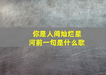 你是人间灿烂星河前一句是什么歌