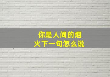 你是人间的烟火下一句怎么说