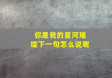 你是我的星河璀璨下一句怎么说呢