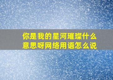 你是我的星河璀璨什么意思呀网络用语怎么说