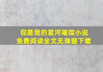 你是我的星河璀璨小说免费阅读全文无弹窗下载