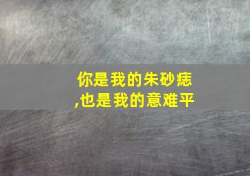 你是我的朱砂痣,也是我的意难平