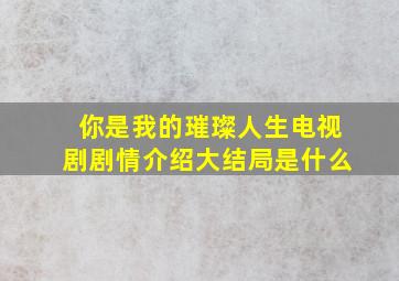 你是我的璀璨人生电视剧剧情介绍大结局是什么