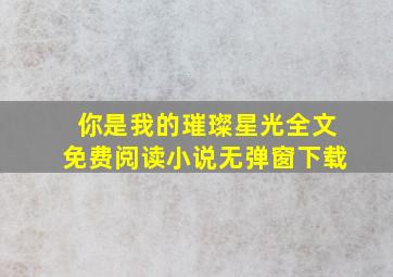 你是我的璀璨星光全文免费阅读小说无弹窗下载