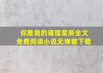 你是我的璀璨星辰全文免费阅读小说无弹窗下载