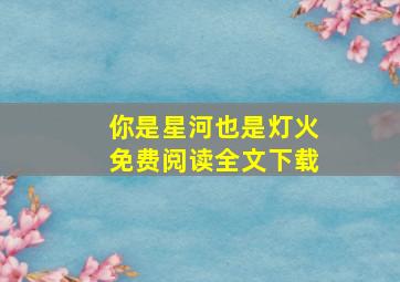 你是星河也是灯火免费阅读全文下载