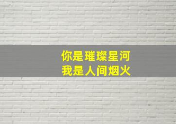 你是璀璨星河 我是人间烟火