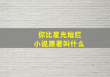 你比星光灿烂小说原著叫什么