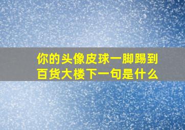 你的头像皮球一脚踢到百货大楼下一句是什么