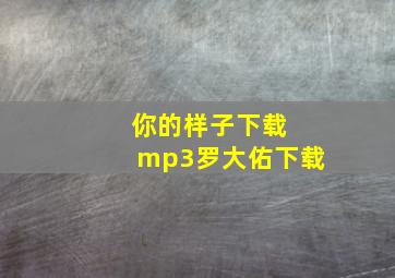 你的样子下载 mp3罗大佑下载