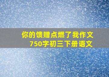 你的馈赠点燃了我作文750字初三下册语文