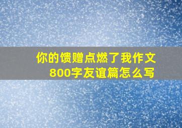 你的馈赠点燃了我作文800字友谊篇怎么写