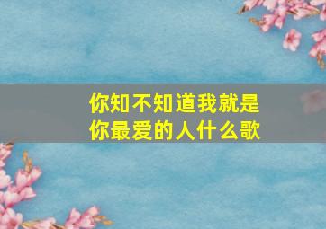 你知不知道我就是你最爱的人什么歌