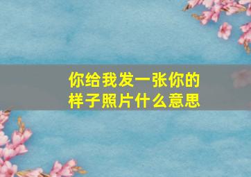 你给我发一张你的样子照片什么意思