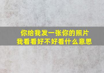 你给我发一张你的照片我看看好不好看什么意思