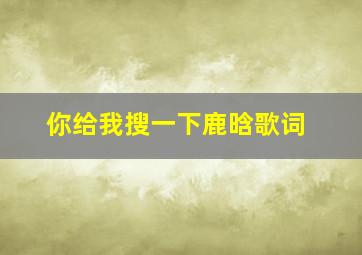 你给我搜一下鹿晗歌词