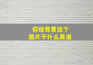 你给我看这个图片干什么英语