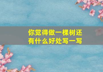 你觉得做一棵树还有什么好处写一写