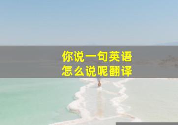 你说一句英语怎么说呢翻译