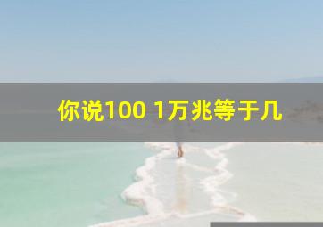 你说100+1万兆等于几