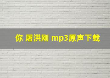 你 屠洪刚 mp3原声下载